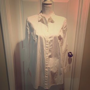 White tunic button down shirt
